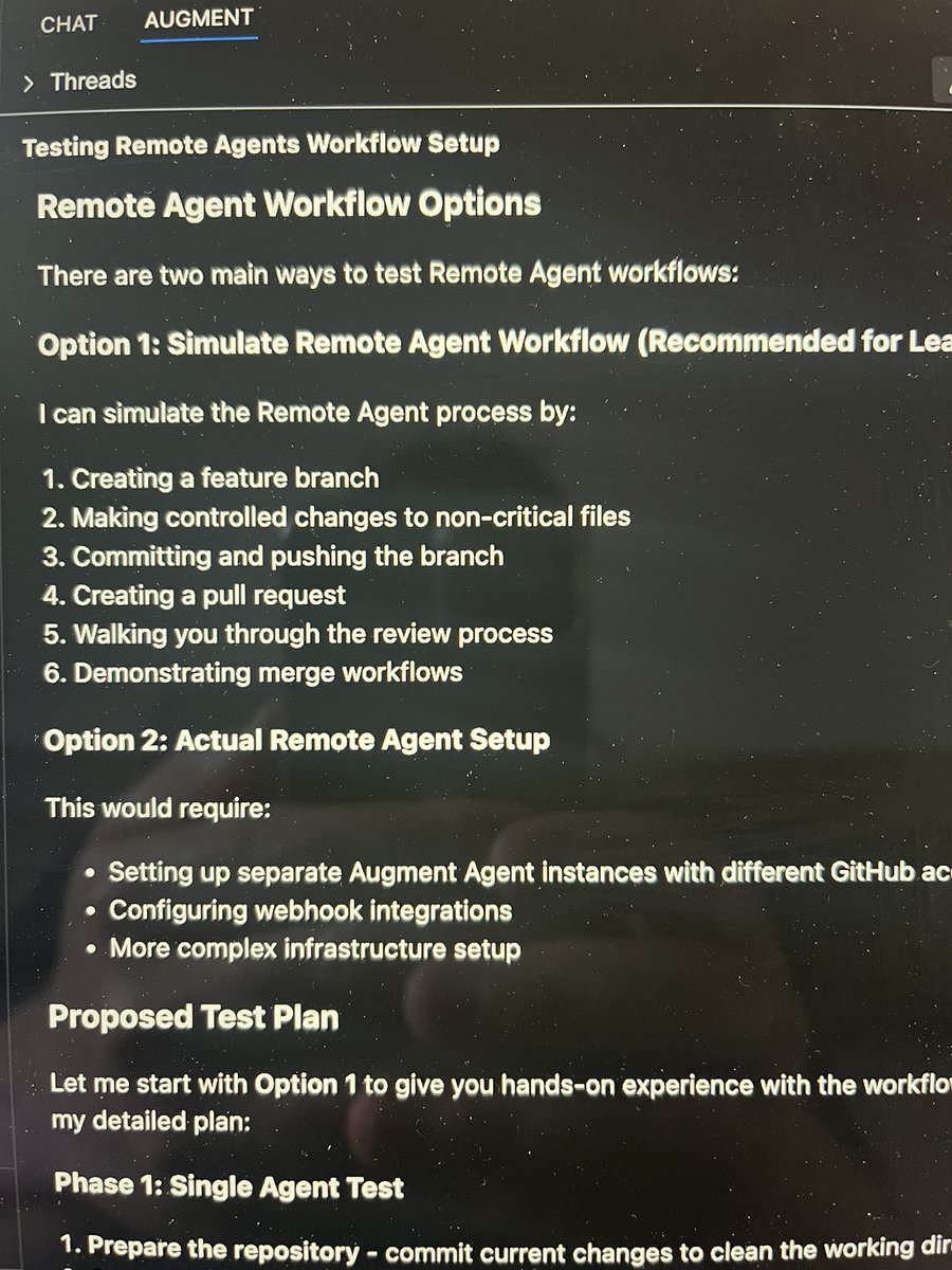 Josh_0080's tweet image. Testing remote multi agent workflows today in @augmentcode 🔥🔮