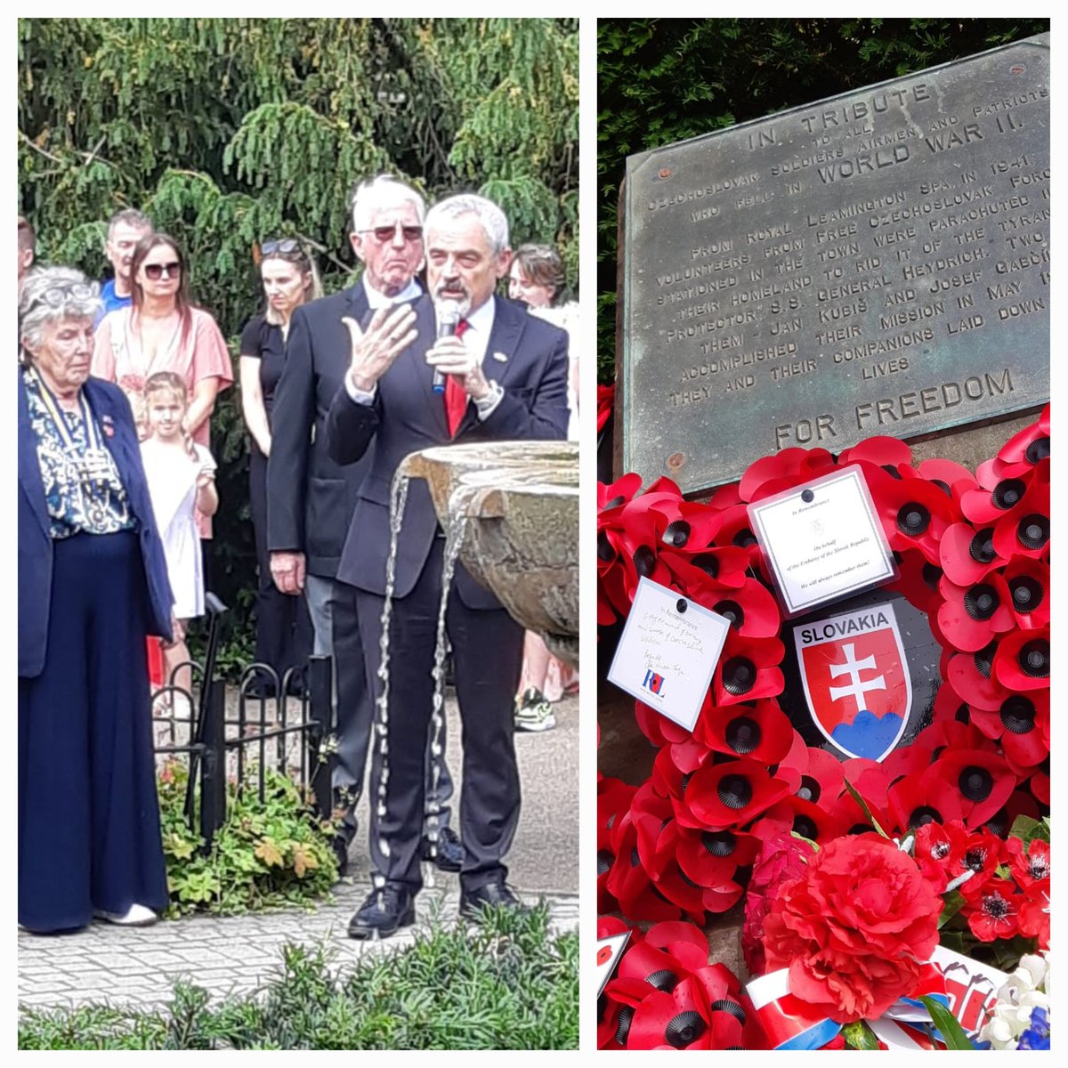 Freedom cannot be bought. It has to be won. In times of chaos, brave men shall arise to stand up to oppression, and fight for peace, order &amp; sanity. Recalling the legacy of Czech and Slovak paratroopers from Operation Anthropoid (1942) at the Memorial Fountain in Leamington Spa.