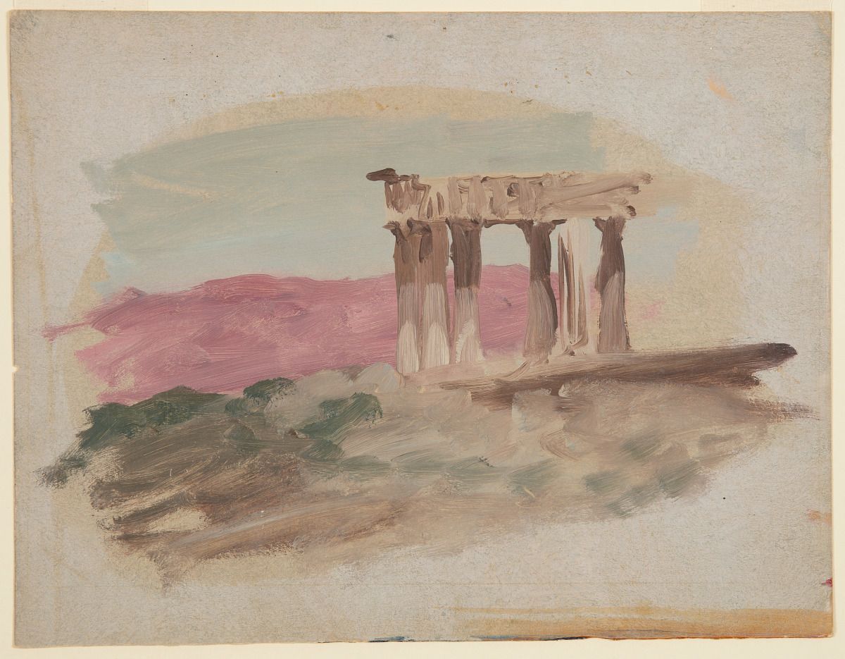 "Ruins of a Doric Temple, Corinth, Greece" by Frederic Edwin Church, c. 1869. 

Source: Cooper Hewitt, Smithsonian Design Museum. 

#classics #classicalart #artinspo #ancientgreece #ancientstudies #greece #litmag