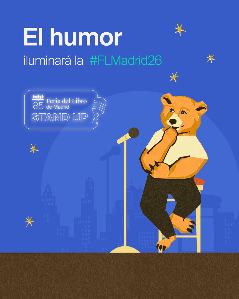 🗽 ➡️ 🎭 El humor iluminará la #FLMadrid26. 

Celebraremos la risa como refugio, como crítica, como forma de contar el mundo y exploraremos lo cómico en sus múltiples formas. Porque reír también es una manera de pensar.