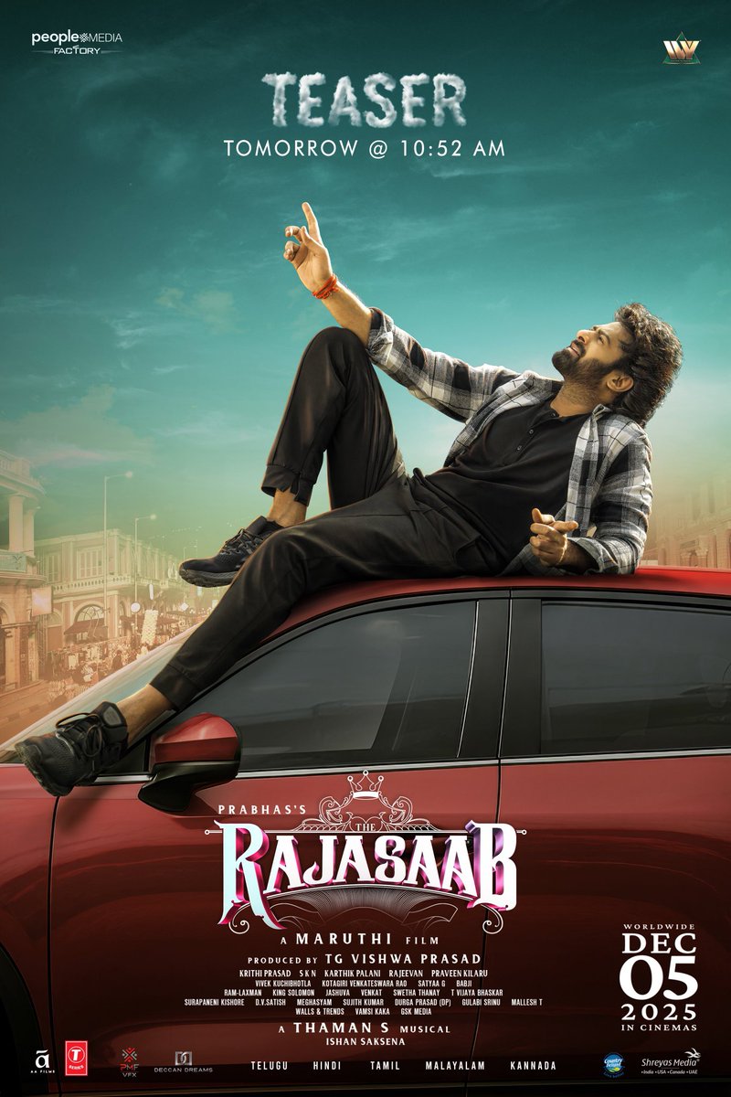 #TheRajaSaab Teaser ll be Out Tomorrow 🔥