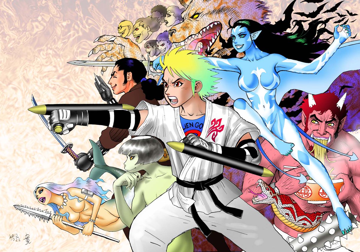 6月は忙しくて前半新作をアップできないので本日も過去絵再掲で失礼します。2012年の某社の宇宙人侵略物の没企画です。まだオバマ大統領の時代でした。皆様どうぞよい一日を♪ 