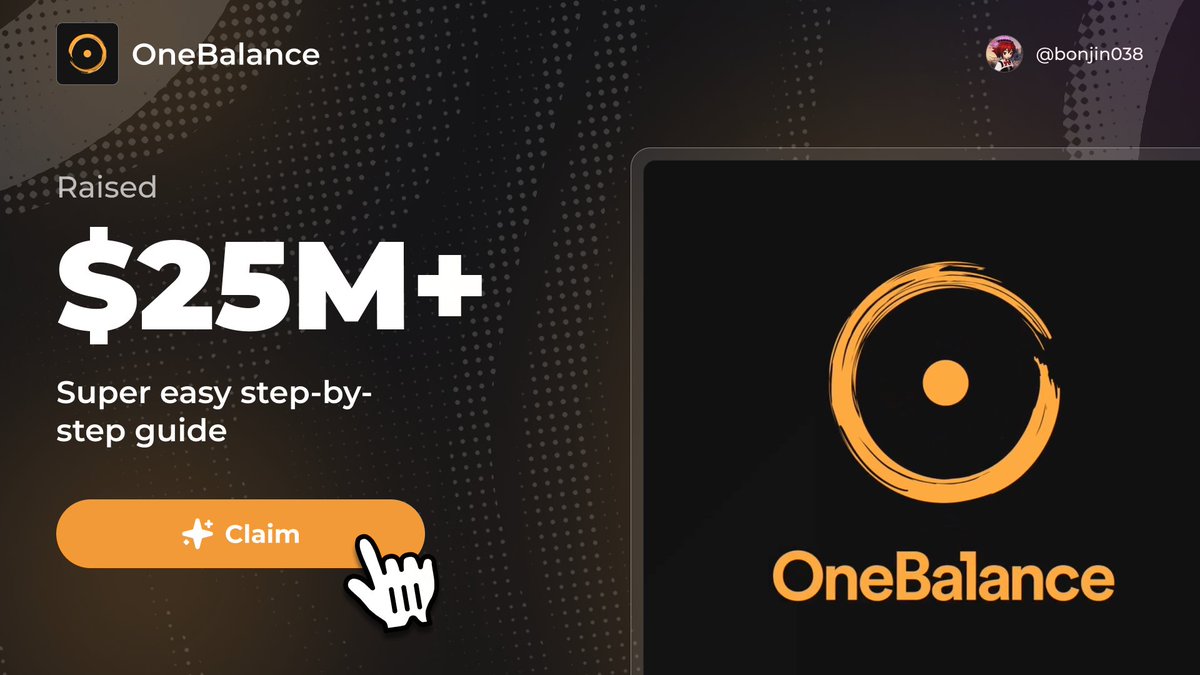 bonjin038's tweet image. Super easy steps to get CONFIRMED ONEBALANCE AIRDROP [$25M]      

- Cost: FREE  
- TGE: VERY soon
- Potential: $7,860+

Most will scroll. The smart 1% will act. Be one of them 👇🧵
