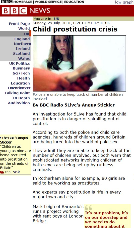 DaveAtherton20's tweet image. The BBC&apos;s take on Pakistani rape gangs in 2001. 

&quot;An investigation for 5Live has found that child prostitution is in danger of spiralling out of control.

&quot;According to both the police &amp;amp; child care agencies, hundreds of children around Britain are being lured into the world of…
