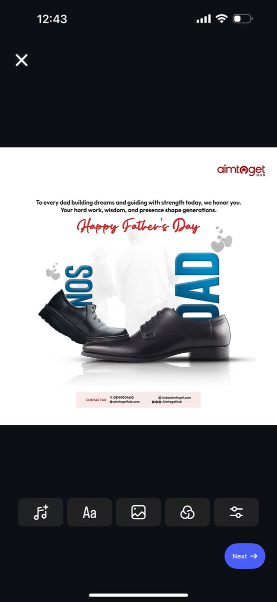 To every dad building dreams and guiding with strength today, we honor you.

Your hard work, wisdom, and presence shape generations.
Happy Father’s Day from all of us at *Aimtoget Hub.*

#FathersDay #AimtogetHub #DadTheRealMVP #CelebrateFathers #StrongFathers #NaijaDads