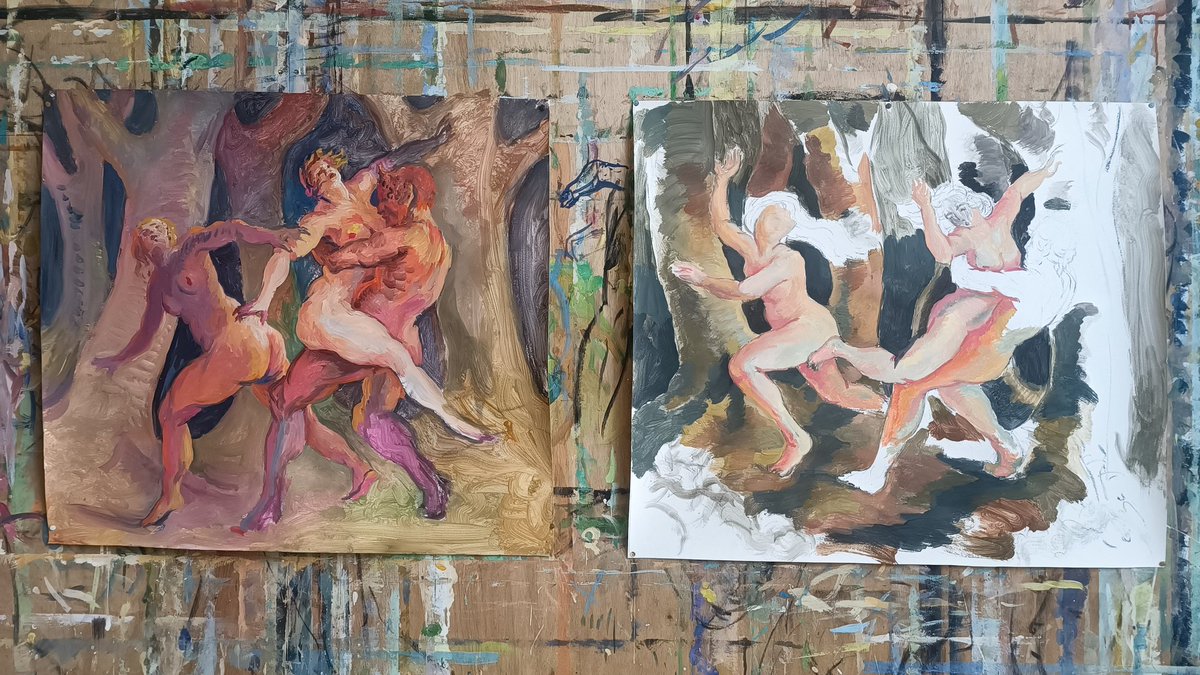 Paultalk44's tweet photo. Nymphs and Satyrs: PT painting camp. https://t.co/XsuCQ0t71k