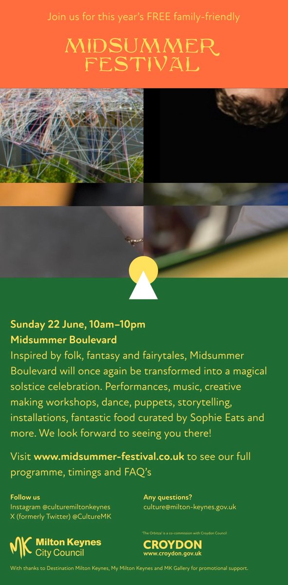 CMK Town Council (@cmktowncouncil) on Twitter photo This time next week #MidsummerFestival will return to CMK! Midsummer Boulevard will be transformed by a free solstice celebration - think great food, performances and creative workshops. All details here 🌞👇 This time next week #MidsummerFestival will return to CMK! Midsummer Boulevard will be transformed by a free solstice celebration - think great food, performances and creative workshops. All details here 🌞👇
