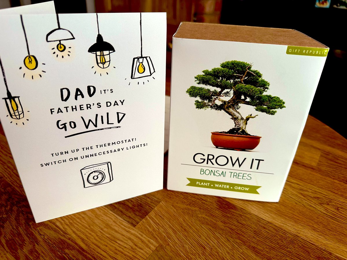 Hand made card, golden crisp &amp; a smashing bonsai. Thanks kiddos…
