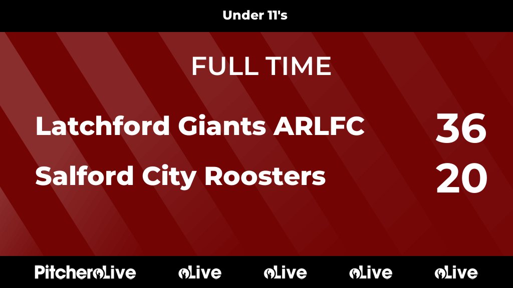 FULL TIME: Latchford Giants ARLFC 36 - 20 Salford City Roosters
#LATSAL #Pitchero
latchfordgiants.com/teams/249204/m…