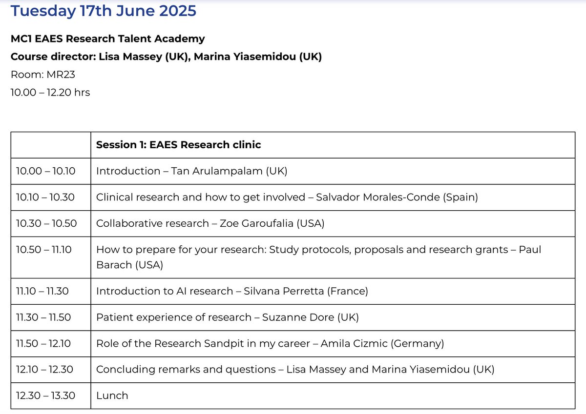 Marina Yiasemidou, MBBS, MSc, PhD, FRCS (@marinayleft) on Twitter photo If attending <a href="/EAES_eu/">EAES</a> next week don't miss the research talent academy <a href="/lisahmassey/">Lisa Massey</a> <a href="/laptan1/">tan arulampalam</a> - hear our stellar speakers <a href="/smoralesconde/">Salvador Morales Conde</a> <a href="/ZGaroufalia/">ZoeGaroufalia</a> <a href="/Paul_Barach/">Paul Barach</a> <a href="/SilvanaPerretta/">Silvana perretta</a> <a href="/suzi1dore/">Suzanne Doré</a> Amila Cizmic talk surgical #research <a href="/ALSGBandI/">ALSGBandI</a> <a href="/ALSGBIAcademy/">ALSGBI Academy</a> <a href="/escp_tweets/">European Society of Coloproctology</a> <a href="/aecirujanos/">aecirujanos</a> If attending <a href="/EAES_eu/">EAES</a> next week don't miss the research talent academy <a href="/lisahmassey/">Lisa Massey</a> <a href="/laptan1/">tan arulampalam</a> - hear our stellar speakers <a href="/smoralesconde/">Salvador Morales Conde</a> <a href="/ZGaroufalia/">ZoeGaroufalia</a> <a href="/Paul_Barach/">Paul Barach</a> <a href="/SilvanaPerretta/">Silvana perretta</a> <a href="/suzi1dore/">Suzanne Doré</a> Amila Cizmic talk surgical #research <a href="/ALSGBandI/">ALSGBandI</a> <a href="/ALSGBIAcademy/">ALSGBI Academy</a> <a href="/escp_tweets/">European Society of Coloproctology</a> <a href="/aecirujanos/">aecirujanos</a>
