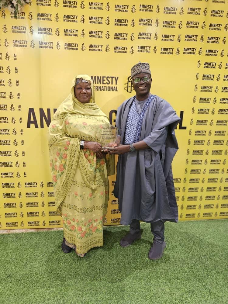 I was honored again last night by the Amnesty International  during its Annual General Meeting (AGM) for “Bold Advocacy and Standing With Women and Children in conflict Situation”  AlHamdu Lillaah for the life, health and Wisdom to Worsihip and Serve humanity in times of needs!