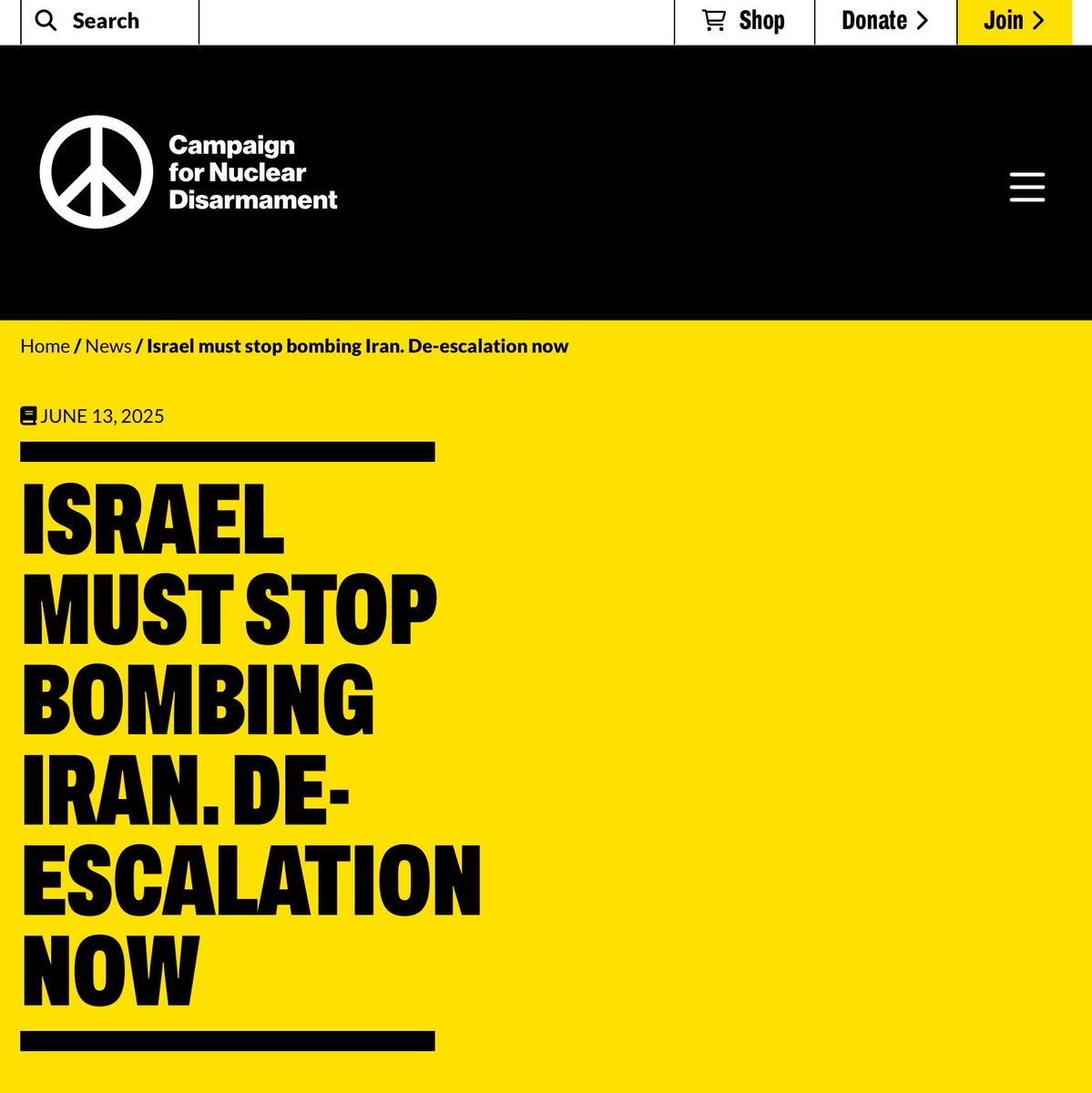 “We’re the Campaign for Nuclear Disarmament. No, not THAT type of nuclear disarmament!”