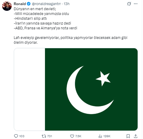 RTEUrdu's tweet photo. 🔴ایک ترک سوشل میڈیا صارف کی ٹویٹ

دنیا کی سب سے معزز ریاست؛
▪️یہ (ترک) قومی جدوجہد میں ہمارے ساتھ کھڑی تھی۔
▪️ اس نے ہندوستان کو ناکوں چنے چبوا دئیے۔
▪️اس نے کہا کہ وہ ایران کے ساتھ جنگ ​​کے لیے تیار ہے۔
▪️اس نے امریکہ، فرانس اور جرمنی کو ایک نوٹ بھیجا ہے۔
وہ جھاڑیوں کے ارد گرد نہیں مارتے، وہ سیاست نہیں کرتے، وہ کہتے ہیں اگر ہم مرنے والے ہیں تو ہمیں مردوں کی طرح مرنے دو۔