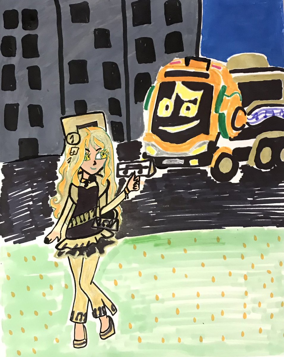PanczakChan's tweet photo. #Batwheels #MusicMeister #VoiceBox #DC #DCKids 

Melisma and Voice Box hang out together in Gotham City! 🥰🌃🎵🎶🧡💚

(Artwork inspired by @boots.catlin) https://t.co/sFDaJuPQGO