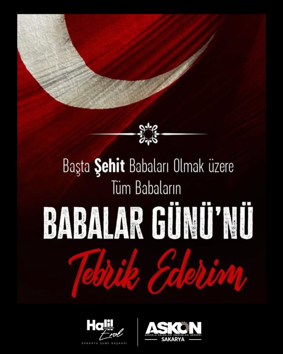 ASKON SAKARYA (@sakaryaaskon) on Twitter photo Sevgi ve emekleriyle hep yanımızda olan kıymetli babalarımızın Babalar Günü kutlu olsun!
.
.
@askongenelmerkez
@orhanaydintr
@halilerol74
.
.
☎️+90 264 777 14 53
📍 Erenler Mahallesi, 1240 Sokak No:27 Kat:1 Daire:3-4-5, Erenler/Sakarya
📩 sakarya@askon.org.tr #babalargünü Sevgi ve emekleriyle hep yanımızda olan kıymetli babalarımızın Babalar Günü kutlu olsun!
.
.
@askongenelmerkez
@orhanaydintr
@halilerol74
.
.
☎️+90 264 777 14 53
📍 Erenler Mahallesi, 1240 Sokak No:27 Kat:1 Daire:3-4-5, Erenler/Sakarya
📩 sakarya@askon.org.tr #babalargünü