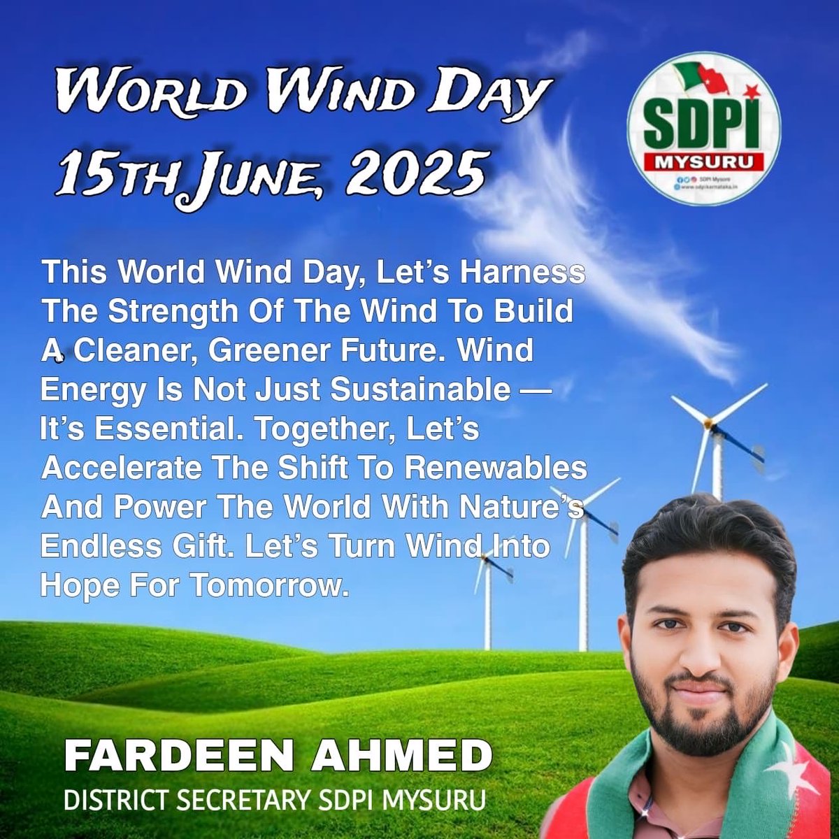 fardeenhamedmys's tweet photo. World Wind Day
15th June, 2025
🌬️ #WorkingInWind https://t.co/hVJ3y2hwxS