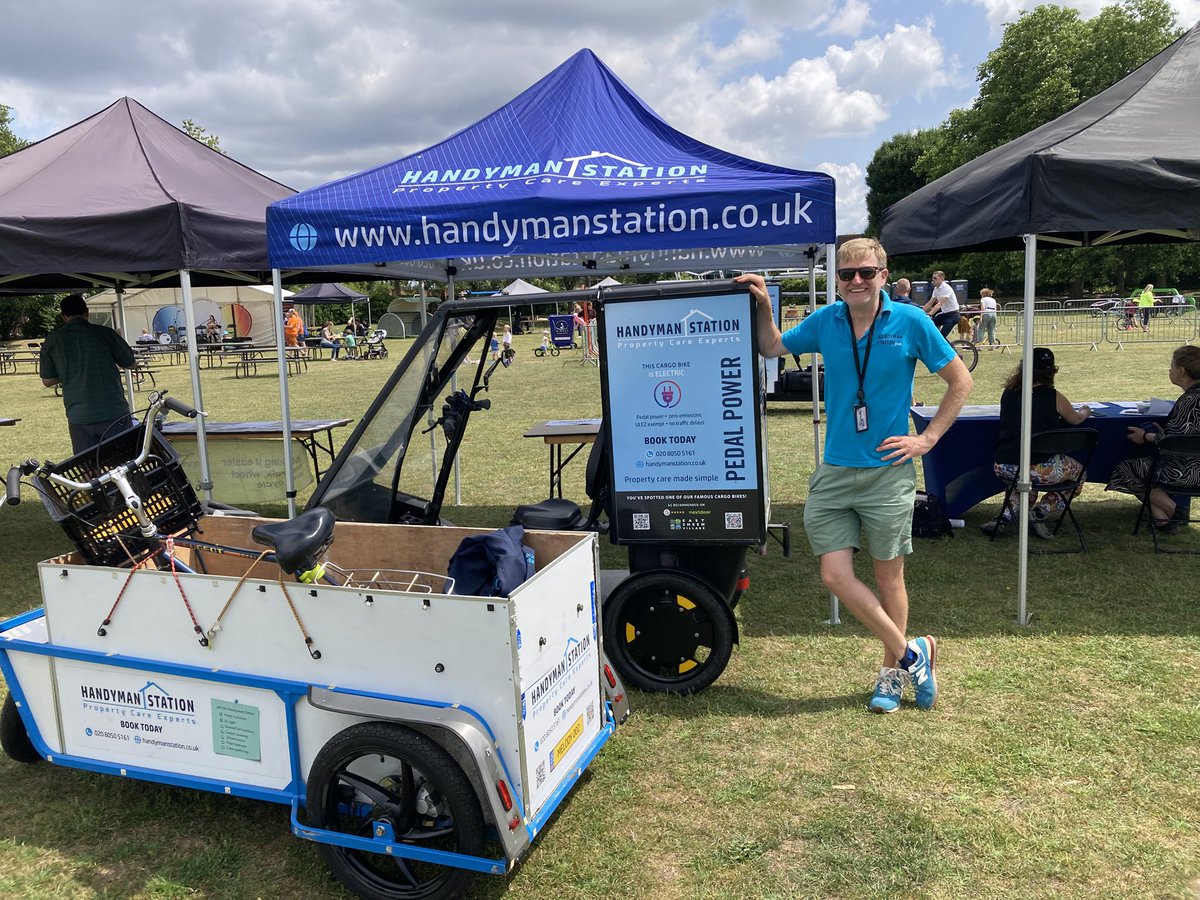 We’ve seen a 63% growth in cargo bikes across London, with more &amp; more businesses recognising that switching van journeys to bikes isn’t just good for the environment, but saves them time &amp; money.

Great to meet handymanstation.co.uk in Richmond today.