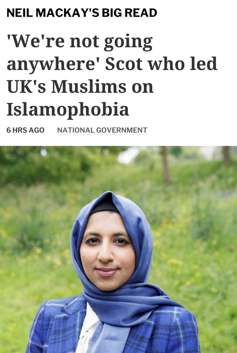 Zara Mohammed (@zaram01) on Twitter photo 'We're not going anywhere. This is our home' Scot who led UK Muslims on Islamophobia
My first big interview since finishing my post as Secretary-General, thank you <a href="/NeilMackay/">NeilMackay</a> for deep conversation and powerful write up
👉heraldscotland.com/news/25239876.… 'We're not going anywhere. This is our home' Scot who led UK Muslims on Islamophobia
My first big interview since finishing my post as Secretary-General, thank you <a href="/NeilMackay/">NeilMackay</a> for deep conversation and powerful write up
👉heraldscotland.com/news/25239876.…