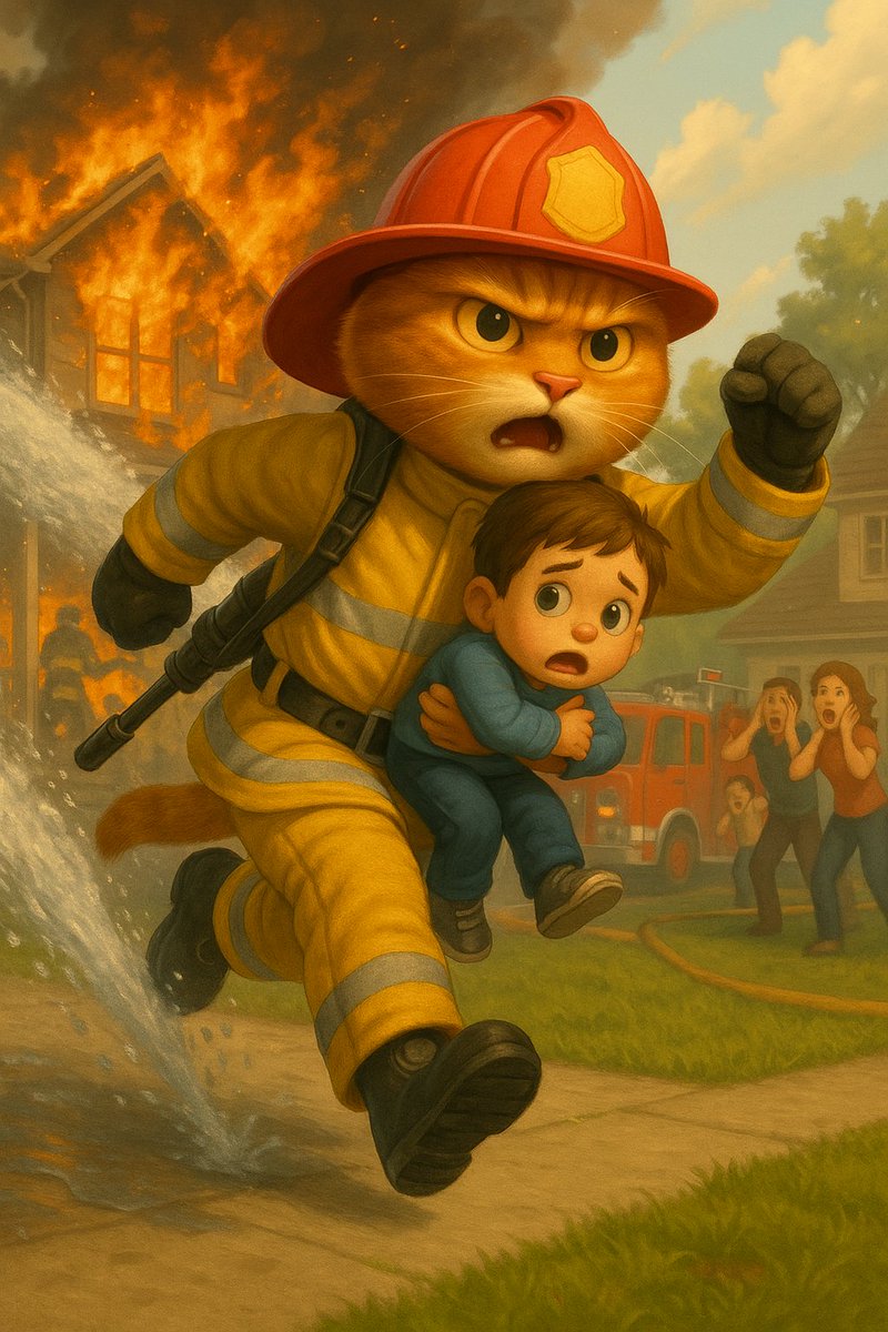Whiskeyjahk's tweet photo. Firefighter #Dadcat forgot the kid π€£π€£π€£. Had to go back https://t.co/WN1abidP75