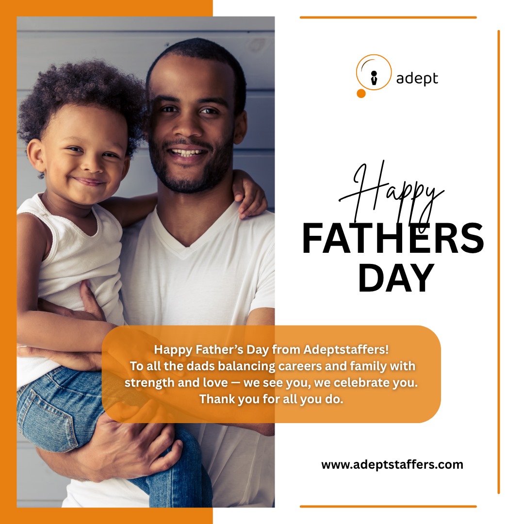 adeptstaffers's tweet photo. Dads who work hard, guide with wisdom, and lead by example — we salute you today and every day.
Happy Father’s Day from Adeptstaffers! 💼👨‍👧‍👦
#FathersDay #Adeptstaffers #DadsWhoLead #CareerAndFamily https://t.co/AGXrPB6hHi