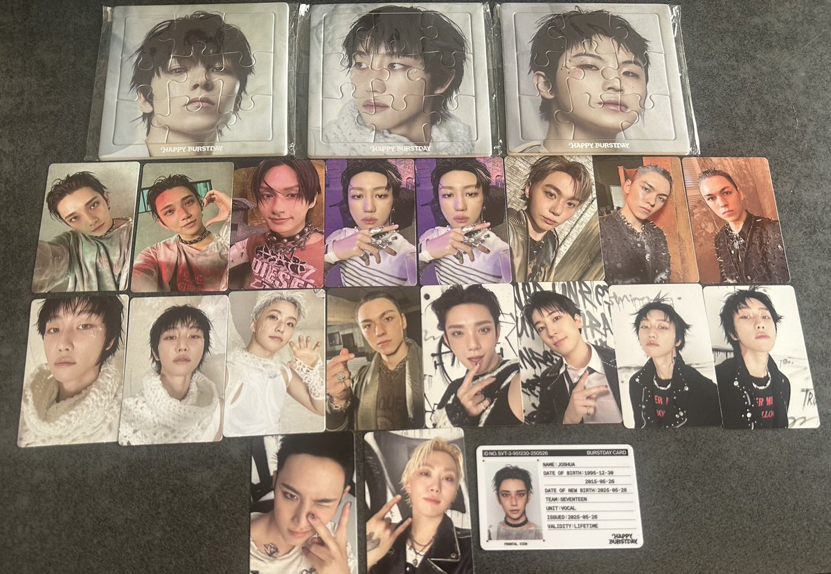 K0530SVT's tweet photo. SEVENTEEN セブチ HAPPY BURSTDAY NEW ESCAPE NEW MYSELF NEW BURSTDAY トレカ 交換  

譲▶︎ジョシュア･ジュン･ホシ･ウォヌ
       ウジ･THE8･ミョンホ･ミンギュ
       スングァン･バーノン

求▶︎ スンチョル､エスクプス

お気軽にお声掛けください😊 https://t.co/1seD3auVA0