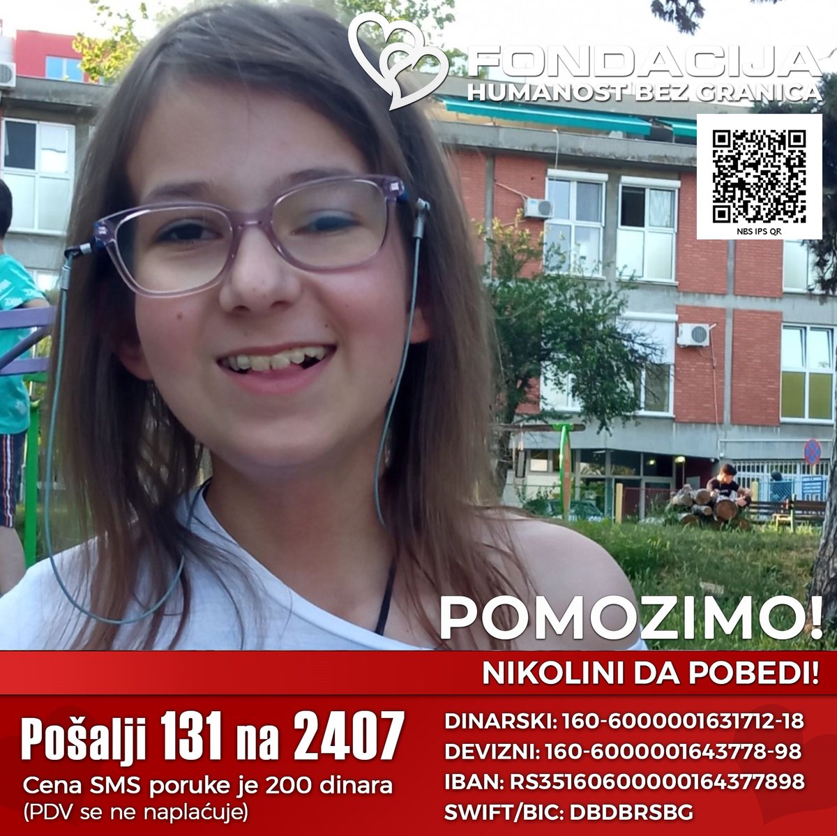 Nikolini je dijagnostikovan zloćudni tumor malog mozga C716. Izgubila je vid, govor, hod, pamćenje...

Pomozimo!

Pošalji SMS!
131 na 2407

Skeniraj i doniraj:
NBS IPS QR kod

E-Doniraj - VISA, MasterCard, PayPal:
fondacija.rs/korisnik/342/p…