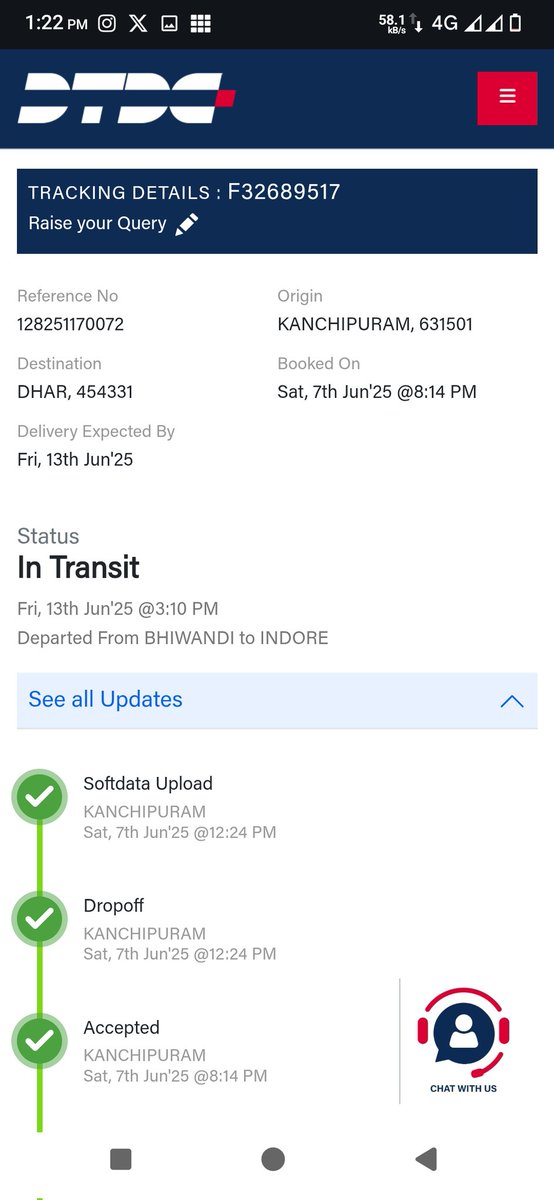 Kapil642412's tweet photo. It's been going to be 10 days still my parcel not received still it's showing deprated from bhiwandi to indore it's 500 km away still not received in 5 day's when i call customer care after 9am they repeat saying call after 9am to 7pm it's joke or what  @DTDCIndia https://t.co/3z4uLI4JJV