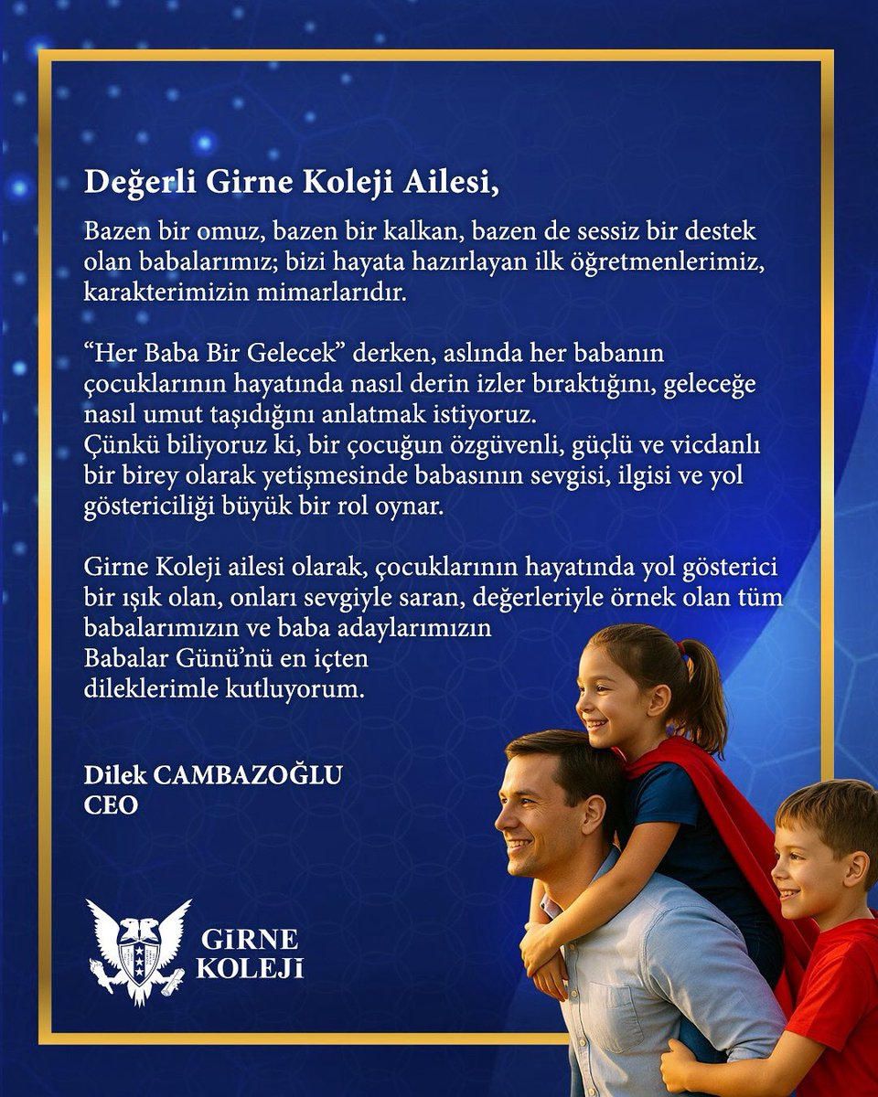 Her baba, bir gelecektir…
Sevgiyle büyüten, yol gösteren, tüm babaların Babalar Günü kutlu olsun.