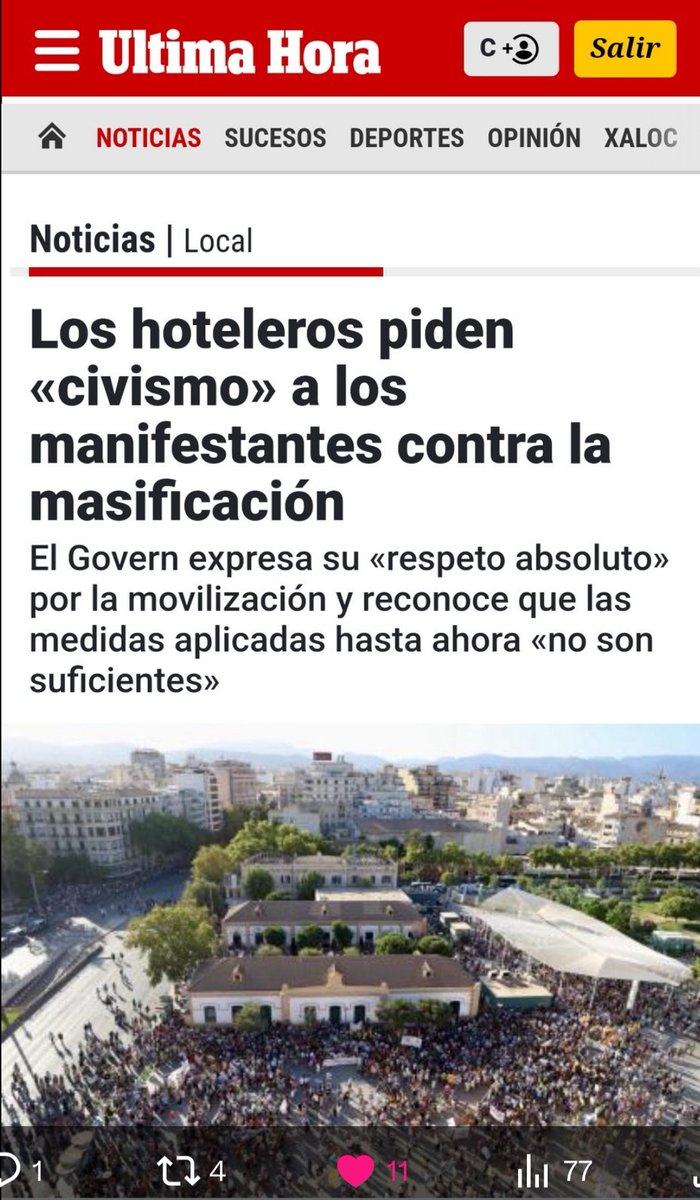 Quan el Govern espressa" respeto absoluto por la movilizacion" vol dir que seguiran depredant com fins ara.Fins que les manifestacions no incomodin i molestin, ells aniran fent. I una mobilització en diumenge horabaixa, molesta molt poc. L'incivisme de molts turistes, molesta més