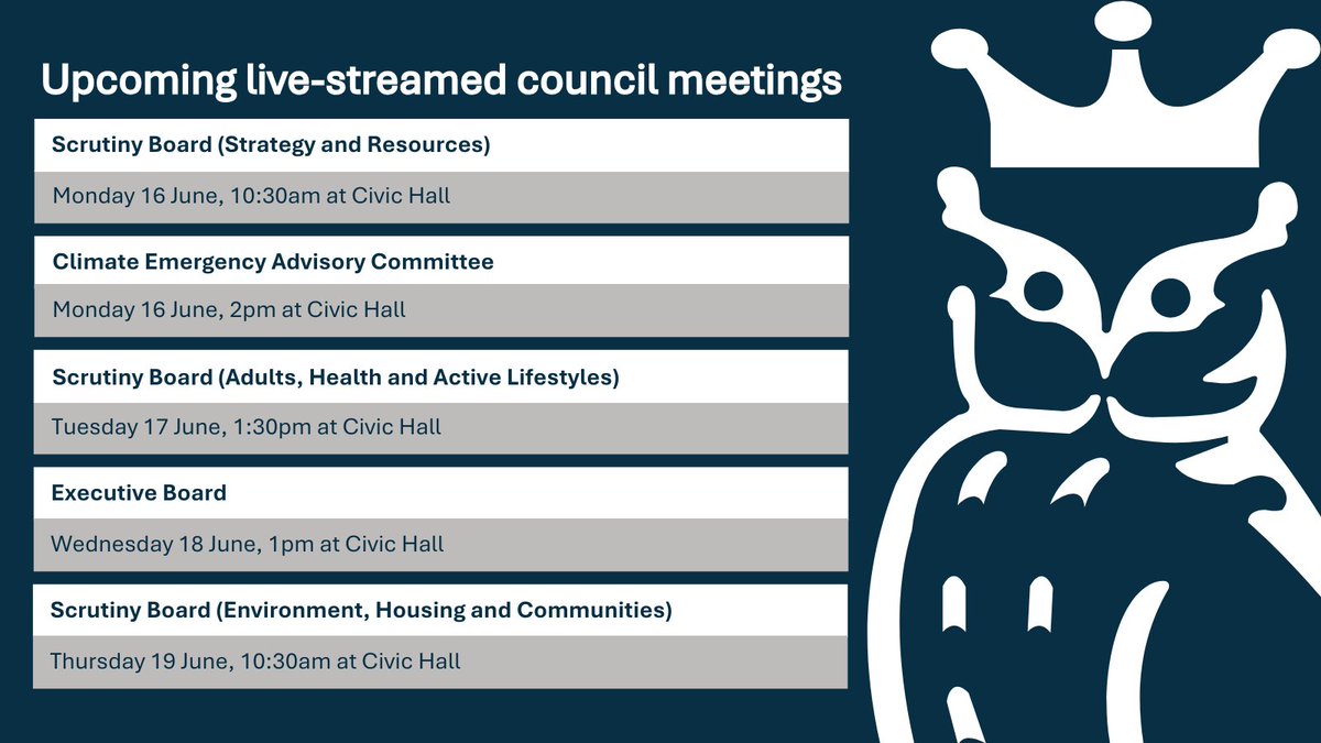 We have a packed schedule of live-streamed meetings taking place next week ⤵

For more information and links to view all live streams, visit 👉 orlo.uk/ZYhkJ