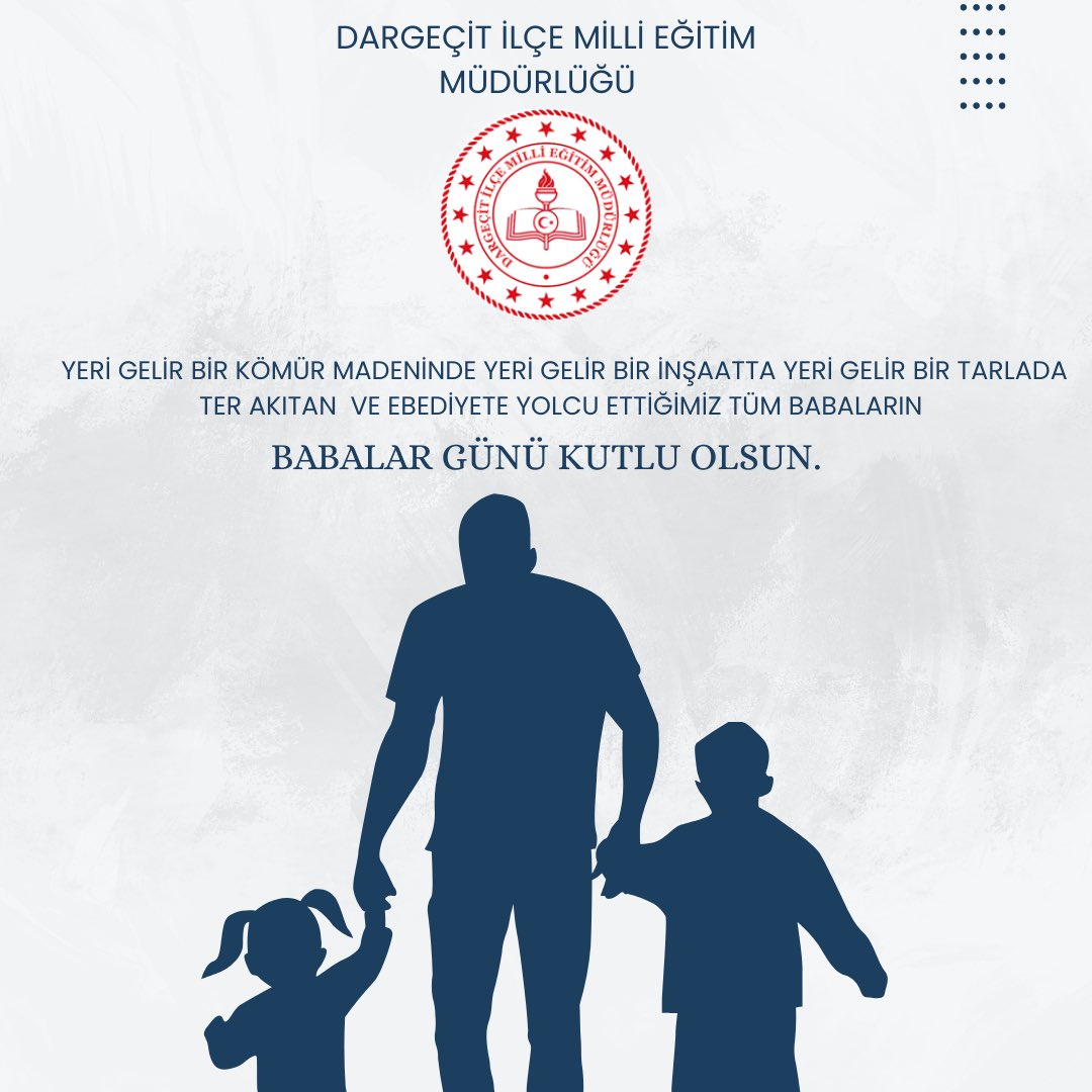 Öncelikle ebediyete yolcu ettiğimiz babalarımız olmak üzere, tüm babaların babalar günü kutlu olsun. 
<a href="/tcmeb/">Millî Eğitim Bakanlığı</a> 
<a href="/Yusuf__Tekin/">Yusuf Tekin</a> 
<a href="/ali_eyyupkoca/">Ali Eyyupkoca</a> 
<a href="/mardinilmem/">Mardin İl Millî Eğitim Müdürlüğü</a>