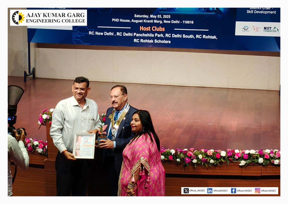 #AKGECSkillsFoundation joined “NIPUNTA SE AAJEEVIKA” on 3rd May 2025, highlighting #digitalskilling in #DroneTech, AI, 5G. Prof. Shah emphasized drones’ impact across industries. #Empowering India’s workforce!