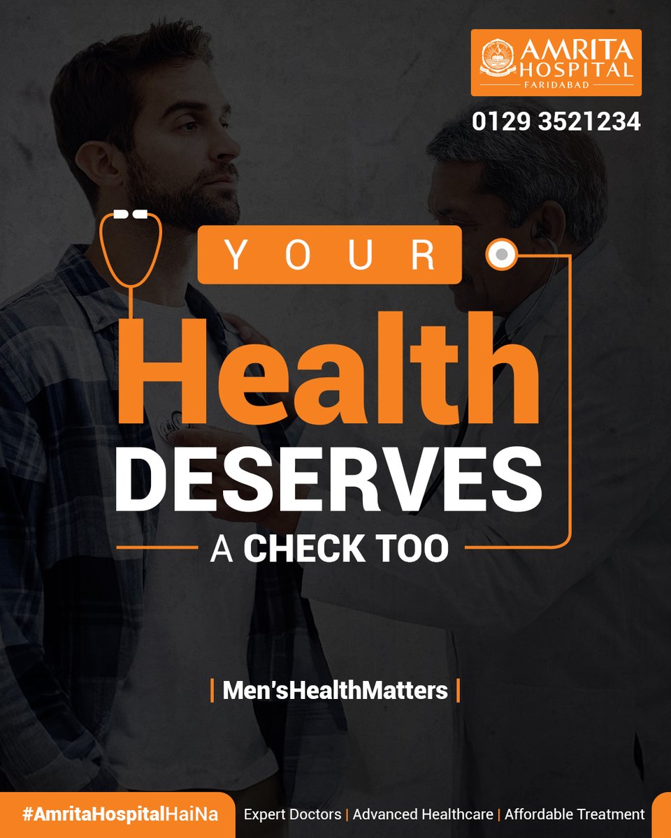 Family, work, friends, travel... the checklist is endless, but where does your health fit in? 
This Men’s Health Week, tick that box and give your health the attention it deserves. 
Book your Annual Health Check now at amritahospitals.org/faridabad or call 0129-3521234