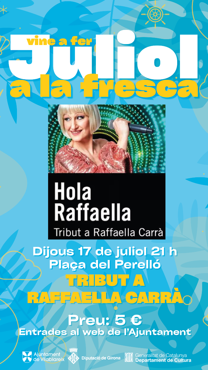 Vilablareix_cat's tweet photo. 🎉 Durant el #JuliolALaFresca d’enguany tindrem el plaer de comptar amb el grup tribut a Raffaella Carrà! 🎶

Vine a cantar i ballar les cançons més mítiques de la cantant❗

🎟 Reserva les entrades a https://t.co/VPdq3b0jbM

🙌 No t’ho voldràs perdre!
#Vilablareix #Cultura https://t.co/8PPP59MAt8
