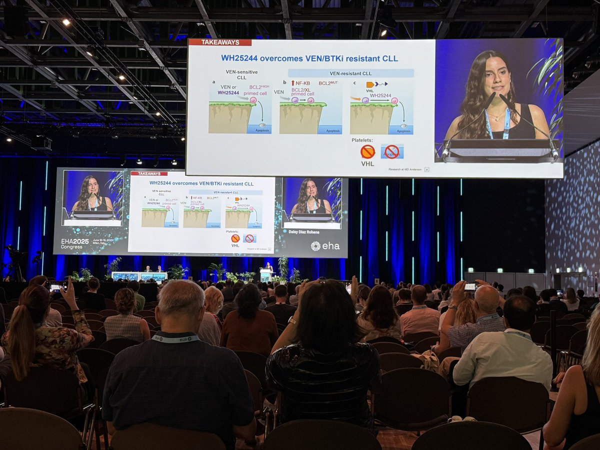 WH25244 as a new promising proapoptotic targeted agent to overcome VEN/BTKi resistant #CLL. Excellent translational research work presented at LBA session at #EHA2025 #hematology