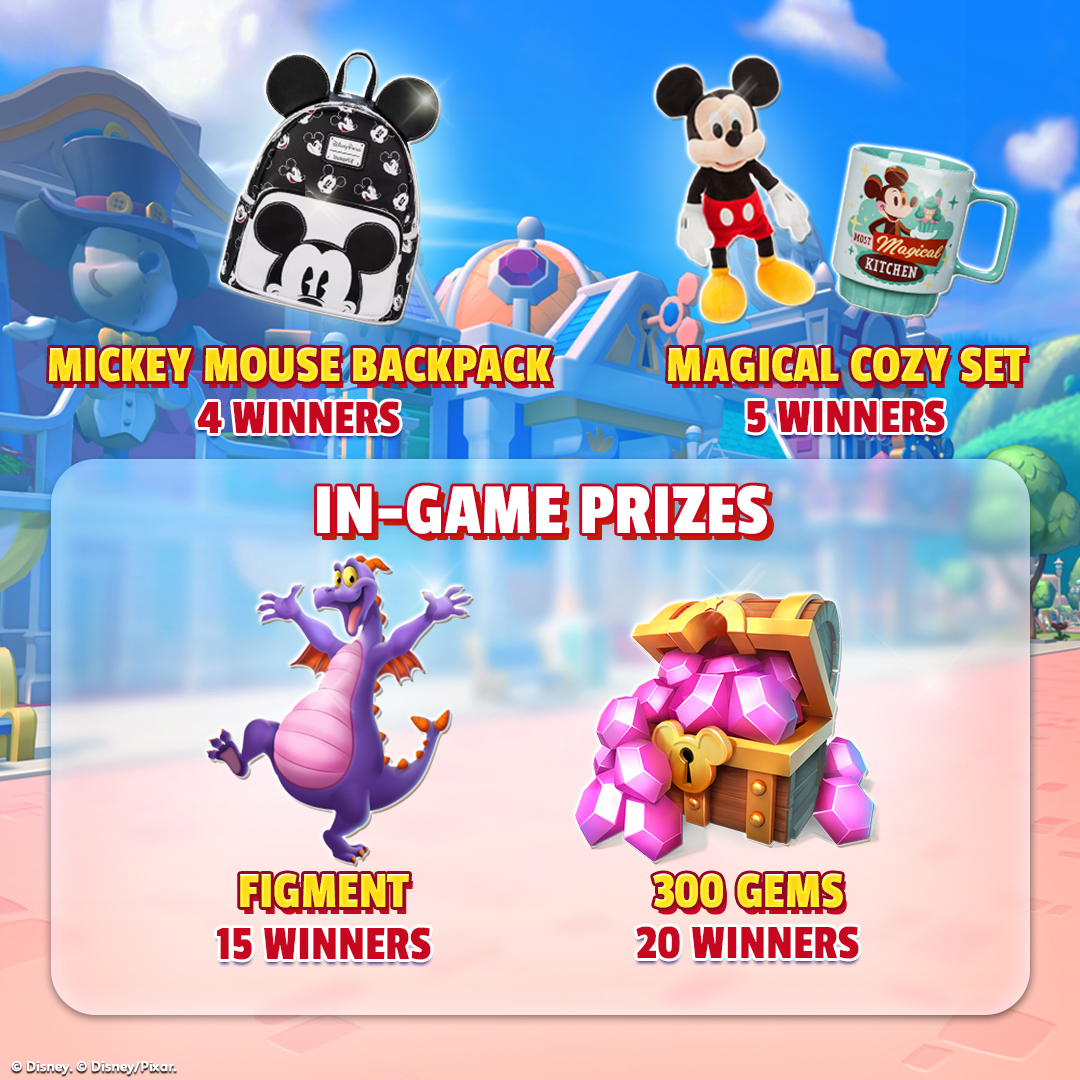 Green light! Speed into the Turbocharged Sweepstakes for your chance to win one of the in-game OR Disney merchandise prizes: gmlft.co/Turbocharged-S…

SHORT RULES:
1. Play Disney Magic Kingdoms
2. Earn extra entries by completing additional entries on the Sweepstakes landing page