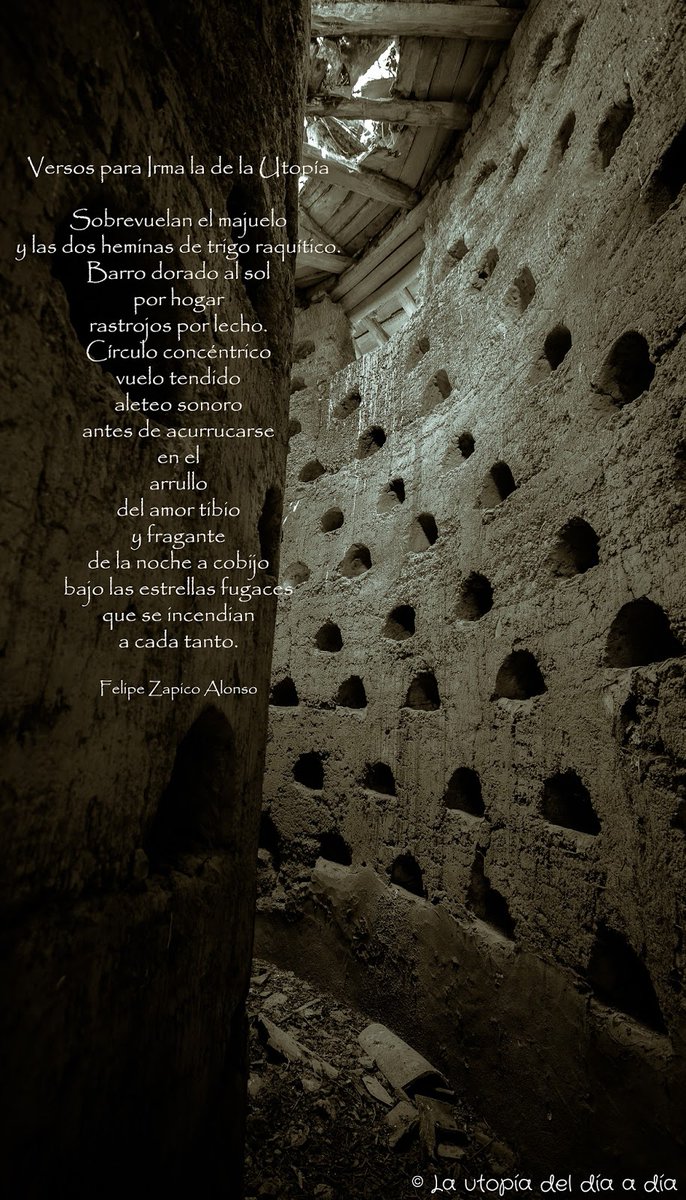 .<a href="/radio3_rne/">Radio 3</a> Círculo concéntrico, vuelo tendido, aleteo sonoro antes de acurrucarse...
Versos de <a href="/fzapico/">Felipe Zapico</a> para #IrmaBasarte
HT: #PalomaresRadio3 #SalvemosLosPalomaresRadio3