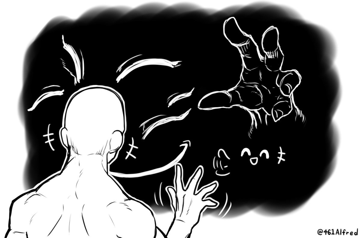 深淵を覗くと、それに気付いた深淵が手を振ってくるぞ!!
#軽い気持ちで描いたら反響があった絵 