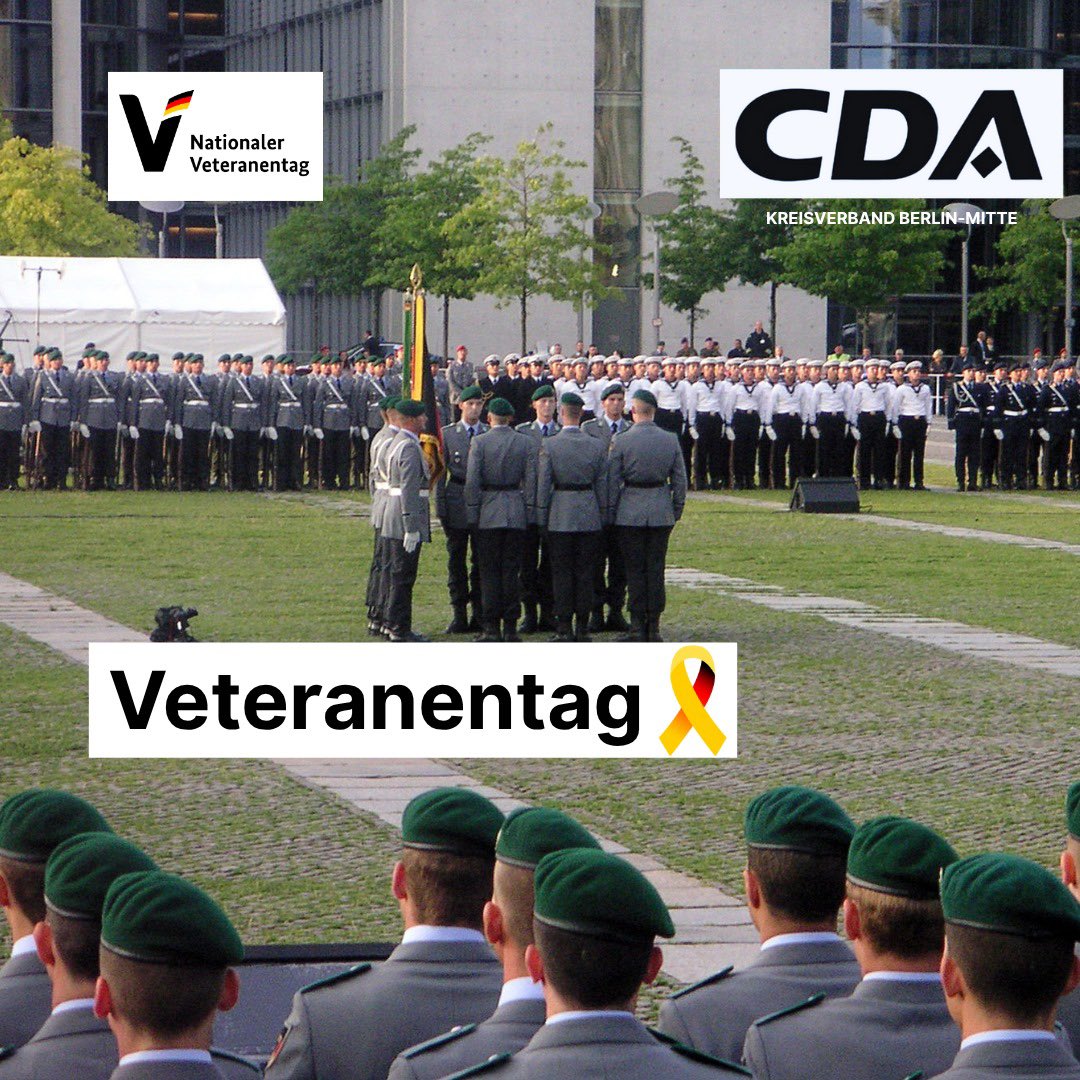 Wir sagen „Danke“!
Nicht nur heute, aber gerade heute, am ersten nationalen #Veteranentag würdigen wir den Dienst unserer Soldaten und der Bundeswehr, den sie täglich für uns leisten. 🎗️🇩🇪
#bundeswehr 
#Deutschland 
#Veteranen