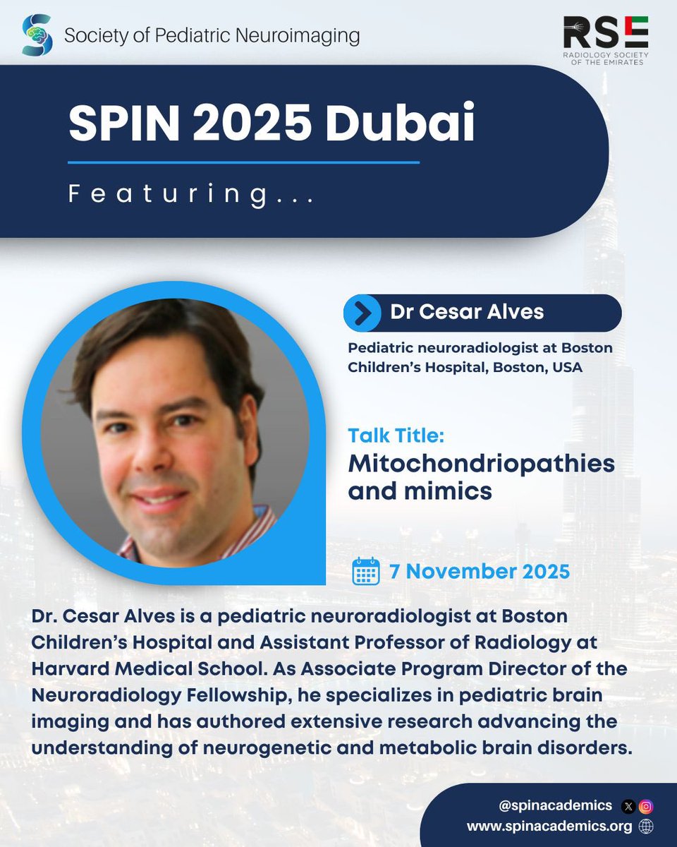 SPIN | Society of Pediatric Neuroimaging (@spinacademics) on Twitter photo Next in the metabolic space is the powerhouse of #pedineurorad, <a href="/cesaralvesneuro/">CESAR ALVES</a>, from <a href="/BostonChildrens/">Boston Children's</a>. A honor having him cover not just mitochondriopathies, but also their mimics. Not everything unclear is a mitochondrial disorder! Magic at #SPIN25…. Next in the metabolic space is the powerhouse of #pedineurorad, <a href="/cesaralvesneuro/">CESAR ALVES</a>, from <a href="/BostonChildrens/">Boston Children's</a>. A honor having him cover not just mitochondriopathies, but also their mimics. Not everything unclear is a mitochondrial disorder! Magic at #SPIN25….