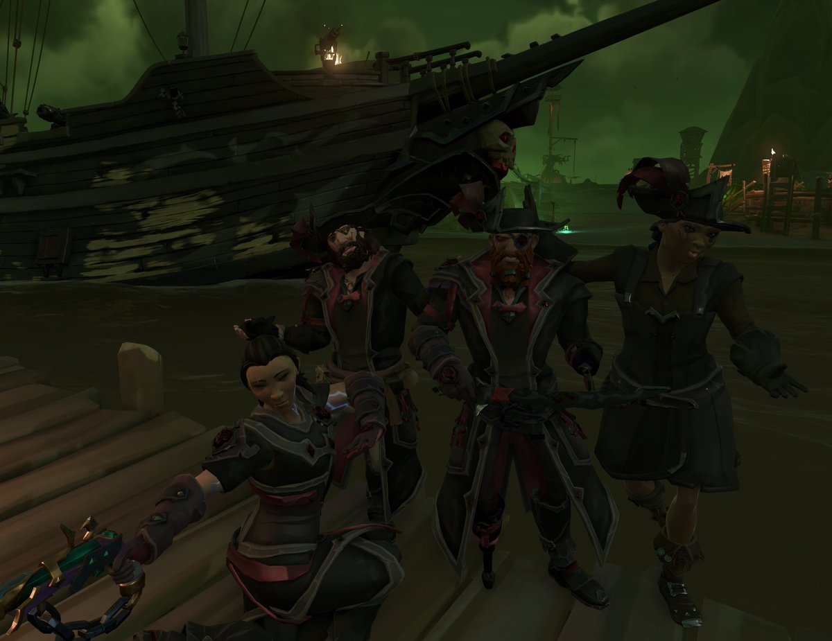 Pyronithious's tweet image. Had an amazing time and some epic fights always a blast sailing with friends and sinking everyone who dare approach. #SeaOfThieves