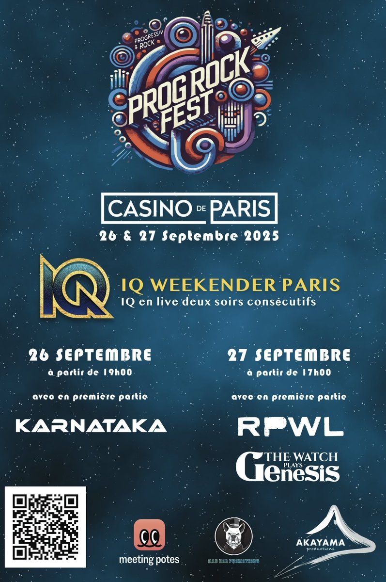 À tous les fans de Pink Floyd, Genesis et du bon rock des années 70 et 80, inscrivez vous au Festival Prog Rock Fest en Septembre prochain au Casino de Paris !
Infos : progrockfest.com
Si vous me suivez, merci de partager 🙏