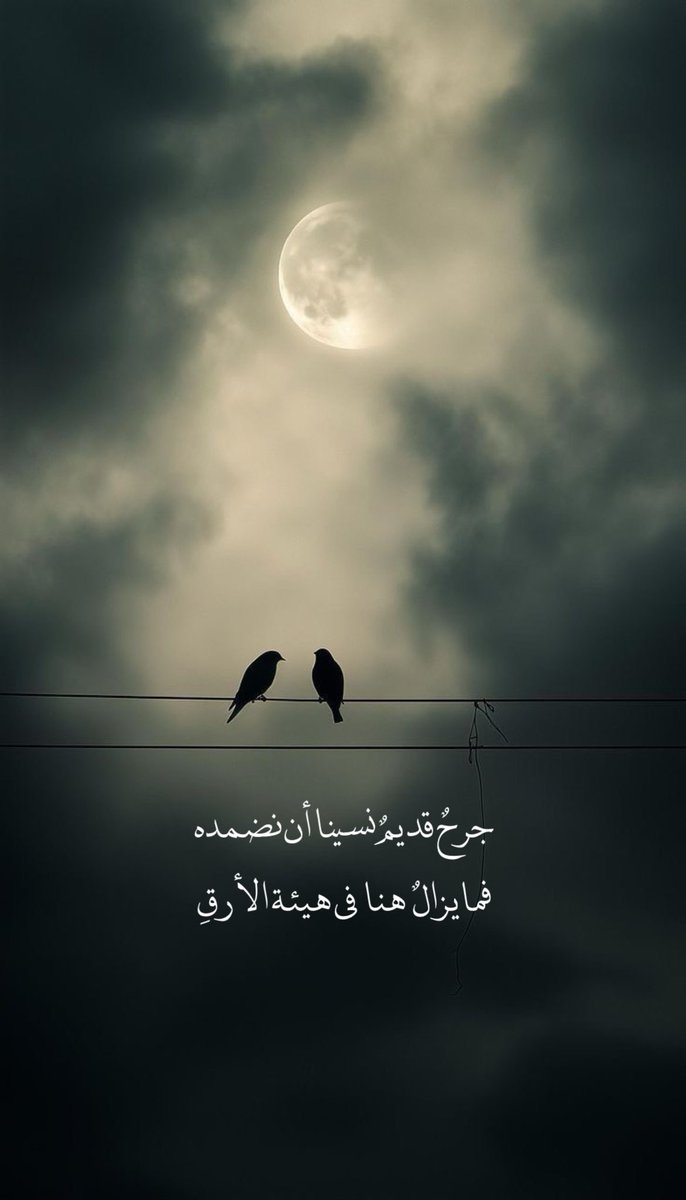 "جرحٌ قديمٌ نسينا أن نضمده
فما يزالٌ هنـا في هيئـة الأرق"