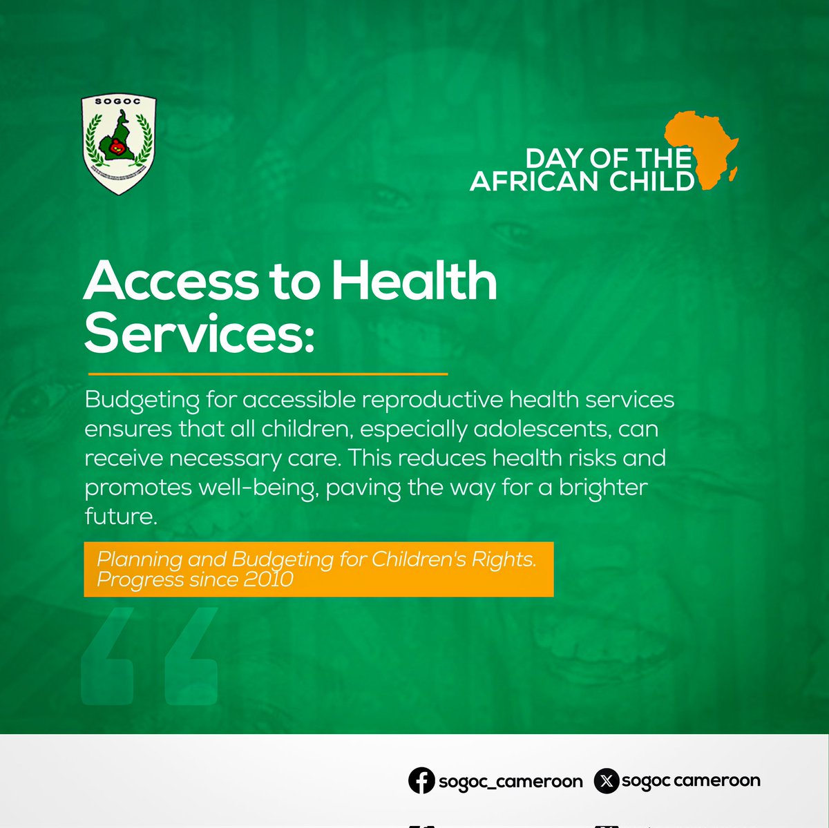 Budgeting for accessible healthcare services for children is a most. #DAC2025 #DayOfTheAfricanChild #Sogoc