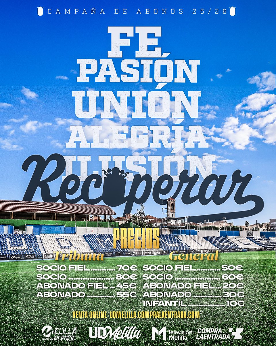 UDMelilla's tweet photo. 🎫 𝗖𝗮𝗺𝗽𝗮𝗻̃𝗮 𝗱𝗲 𝗮𝗯𝗼𝗻𝗼𝘀 𝟮𝟱/𝟮𝟲

𝐅𝐄🙏🏻, 𝐏𝐀𝐒𝐈𝐎́𝐍💙, 𝐔𝐍𝐈𝐎́𝐍🫂, 𝐀𝐋𝐄𝐆𝐑𝐈́𝐀😃, 𝐈𝐋𝐔𝐒𝐈𝐎́𝐍🤩...𝐑𝐄𝐂𝐔𝐏𝐄𝐑𝐀𝐑🔵🔙

ℹ️ https://t.co/v9wq7QM5bD

#Recuperar https://t.co/NtVivIumWT