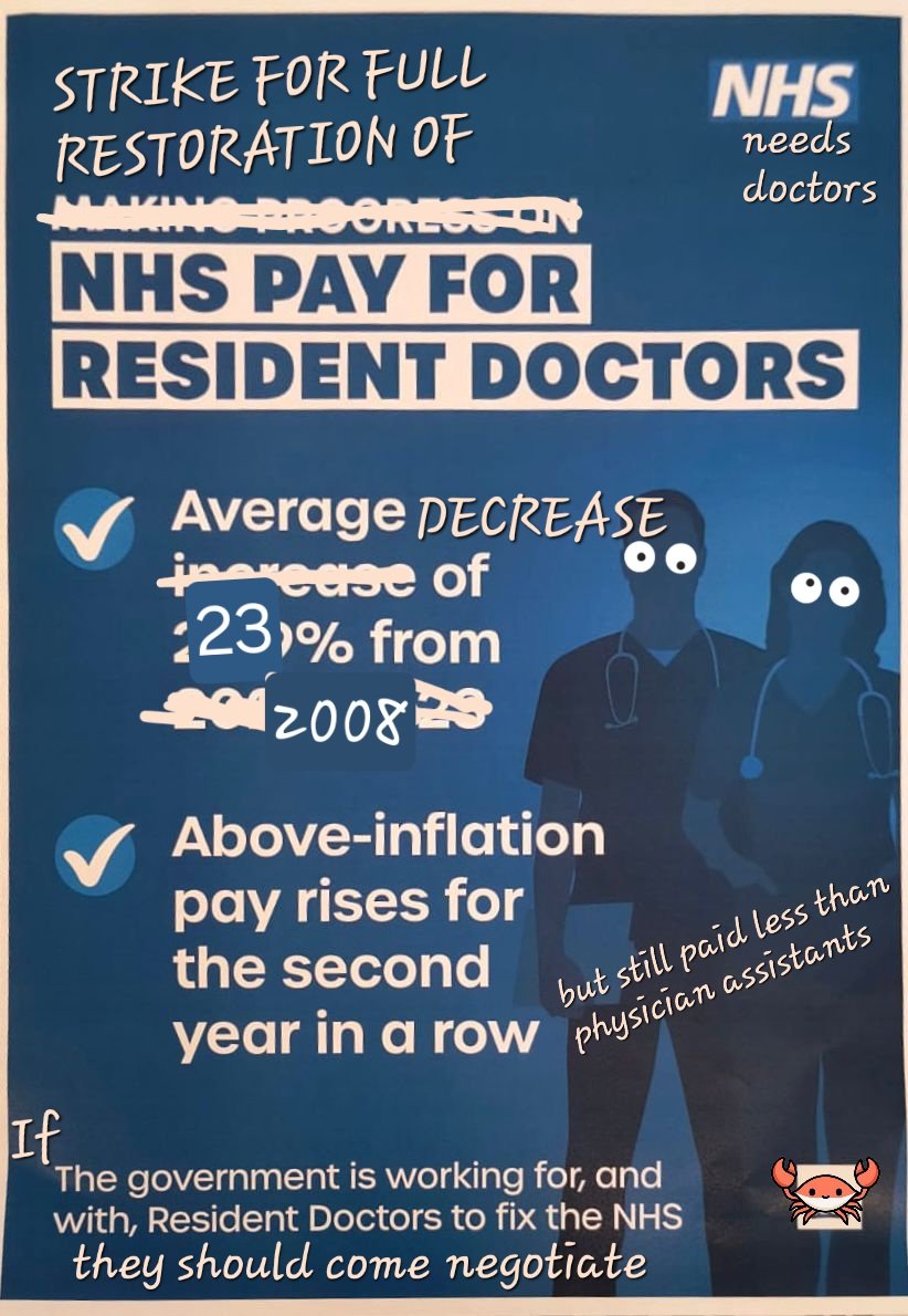 Fixed it for you, <a href="/wesstreeting/">Wes Streeting</a> 

Resident Doctors are not falling for the propaganda campaign. 

Know your worth. 
Vote. Strike. WIN. 
#DoctorsVoteYES