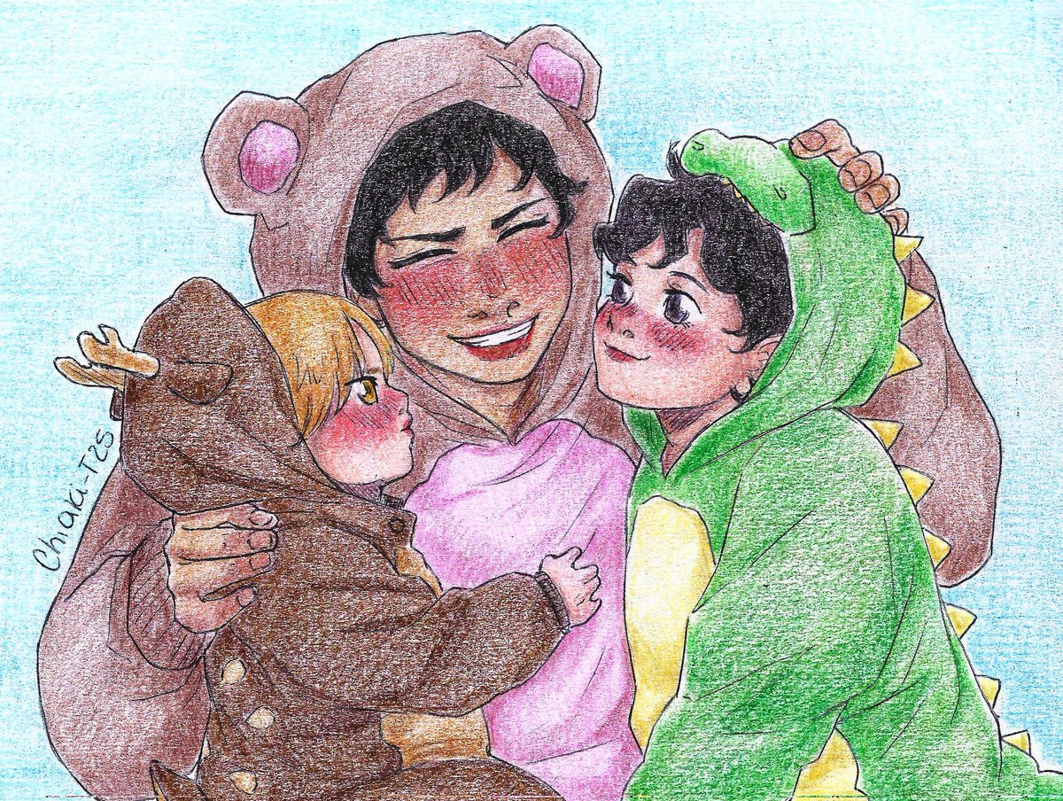 ¡Llegué a tiempo! 💪🏼💫 ¡Feliz día del padre! 🥳💞✨️✨️

Me encanta dibujar a Tadokoro-papá con bebé T2 😭🐻🧡💛💚