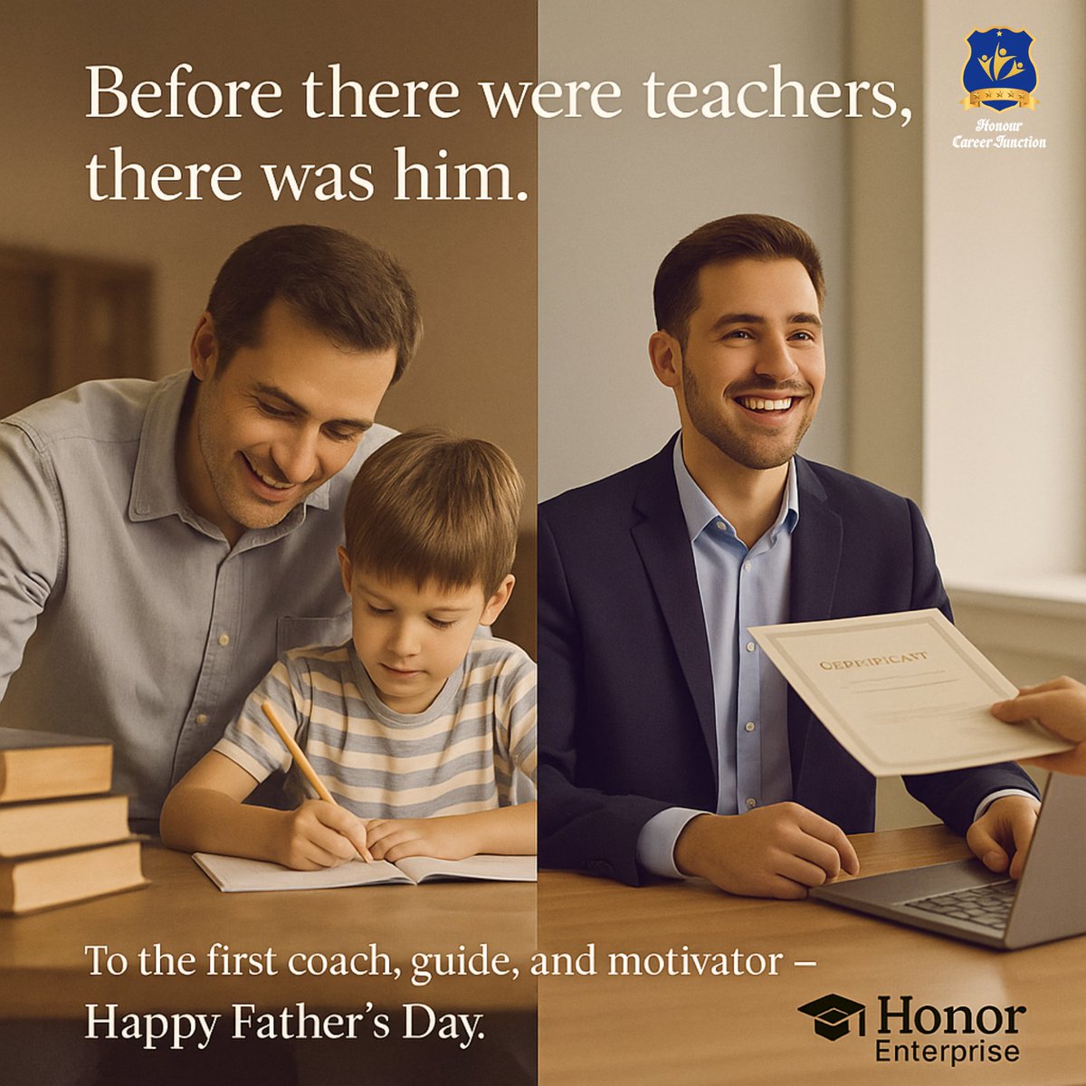 HonourHCJ's tweet photo. This Father’s Day, we honor the original mentors—
The ones who taught us to believe, grow, and keep going.
🧡 To every father building futures, one lesson at a time—thank you.
#FathersDay #HonorEnterprise #FirstMentor #EdTechIndia #Leadership #Gratitude #EducationMatters https://t.co/eZ91VdGwZb