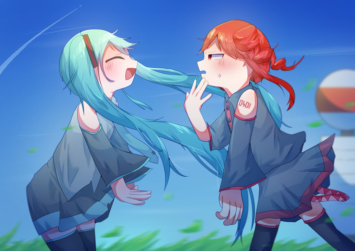 aosa404's tweet photo. #初音ミク #重音テト 
青空とたなびき https://t.co/h8fzB4zGhK