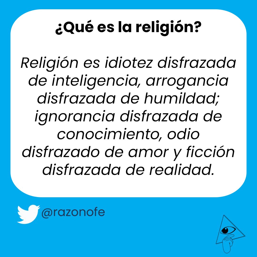 Razonofe's tweet photo. #Religión #Ateísmo #RazonSinFe #CuestionaTodo #LibrePensamiento #CríticaReligiosa #FicciónReligiosa #RazonamientoCrítico #DespiertaLaMente #PiensaPorTiMismo #SinDios #RazonOFe #Escepticismo #RazonandoSinFe #FelicesSinFe https://t.co/4Gt1zd4FS4